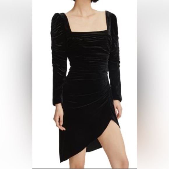 Veronica Beard Black Velvet Long Sleeve Dress - Picture 1 of 14